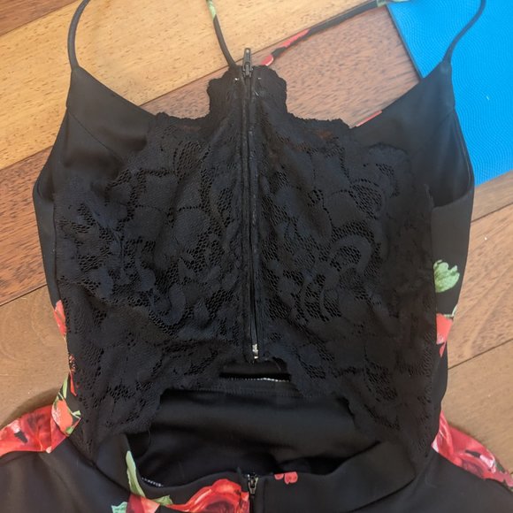 Black Floral Semi Formal Dress - Picture 5 of 5